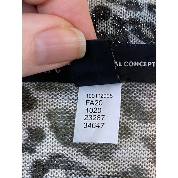 INC International Concepts Metallic Animal Print Cold Shoulder Top Size Large - Picture 8 of 11